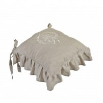 Stuhlhusse 42x42cm Baumwolle beige mit Monogramm 19.00